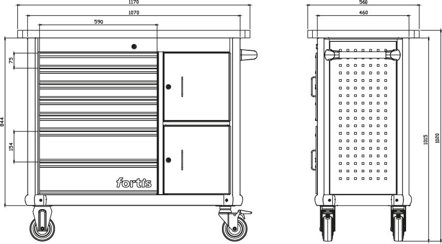 Fortis Rollwerkbank 1170x560x1060mm