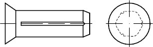 ISO8747 Stahl blank A 2x6 mm Senkkerbnägel A = mit Fase