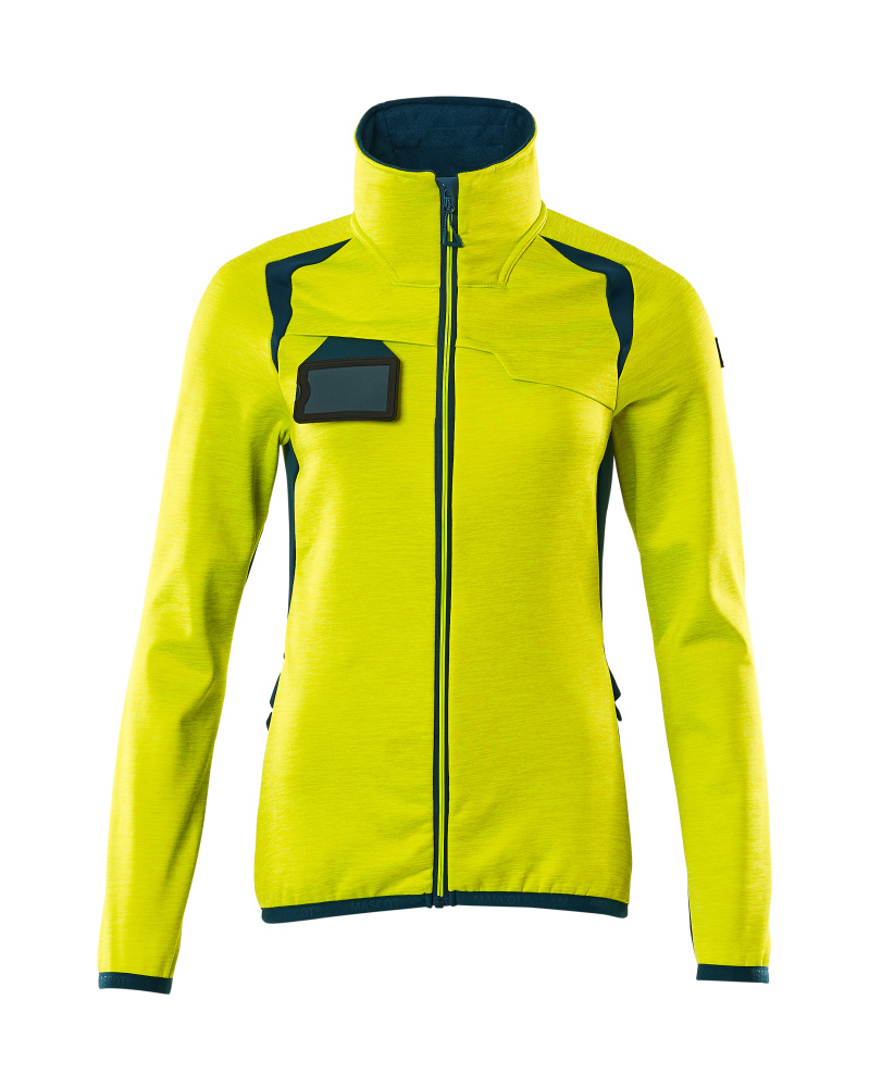 MASCOT ACCELERATE SAFE Fleecepullover mit Reißverschluss hi-vis gelb/dunkelpetroleum S