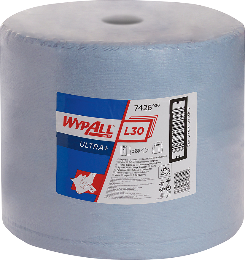WYPALL L30 Wischtücher 33x38cm blau 750 Blatt