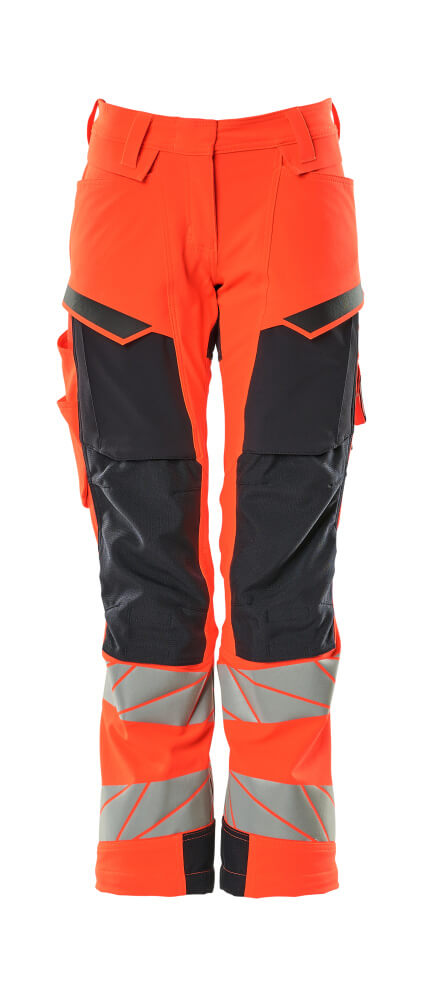 MASCOT ACCELERATE SAFE Hose mit Knietaschen hi-vis rot/schwarzblau 34 kurz