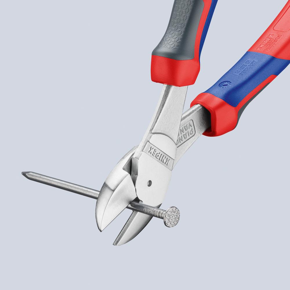 Knipex Kraft-Seitenschneider verchromt mit Mehrkomponenten-Griffen 180mm