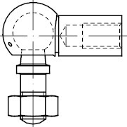 DIN71802 Stahl galvanisch verzinkt Form AS 13-M 8 Winkelgelenke mit Gewindezapfen