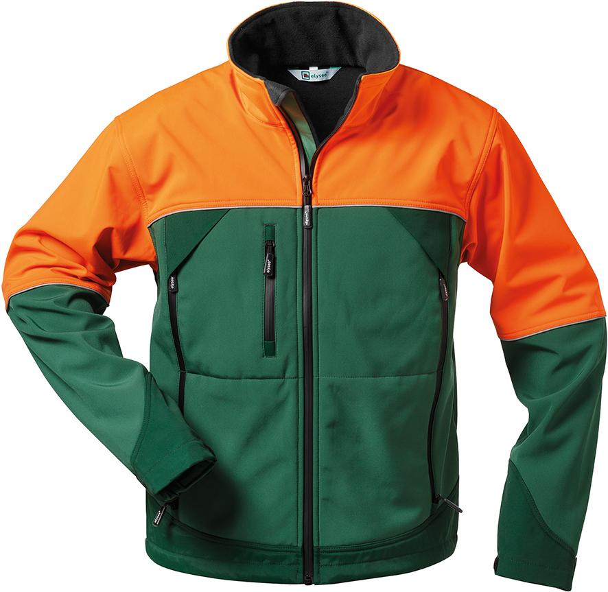 Forstjacke Sanddorn Softshell Gr.XL grün/orange