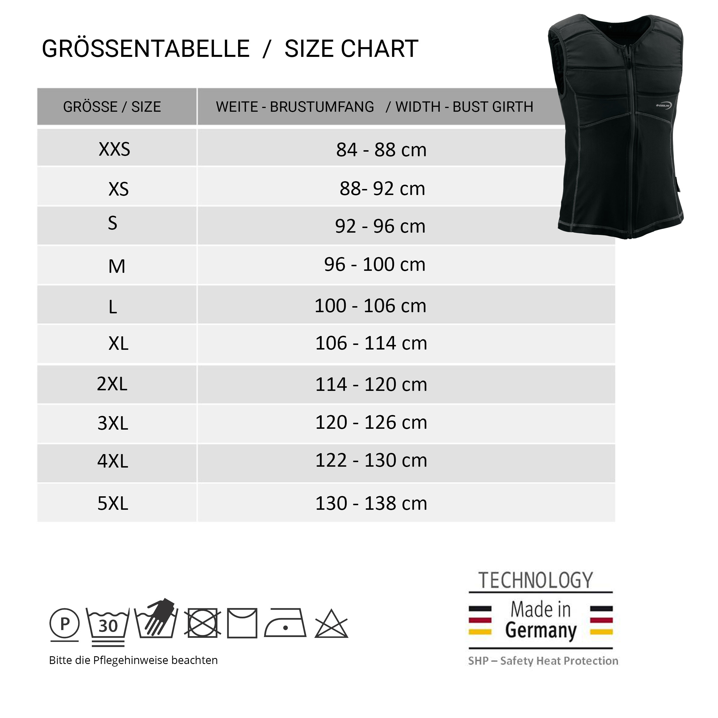 E.COOLINE Powercool Kühlkleidung SX3 Shirt Weste 3XL schwarz