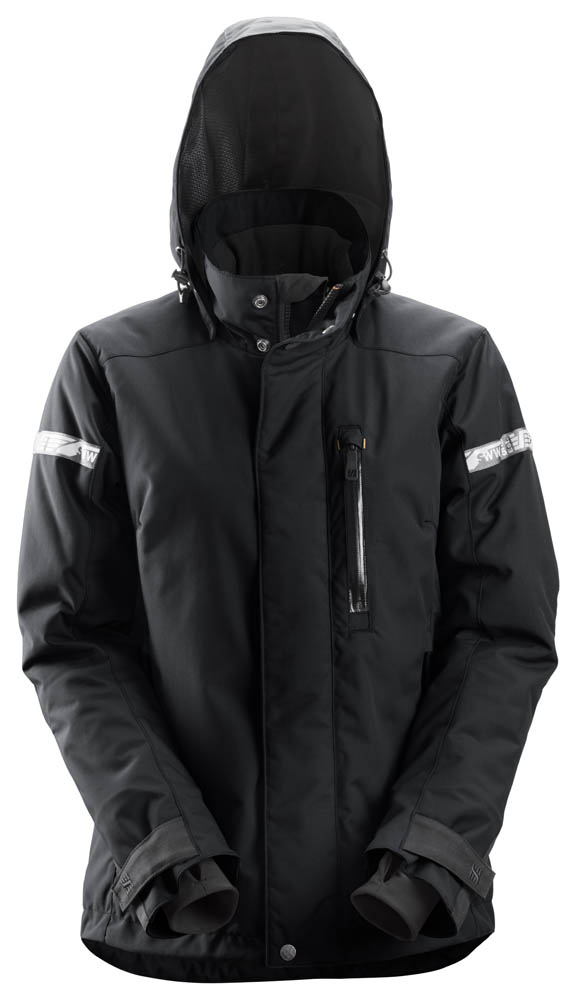 Snickers 1127 AllroundWork Damen 37.5® wasserdichte Arbeitsjacke schwarz
