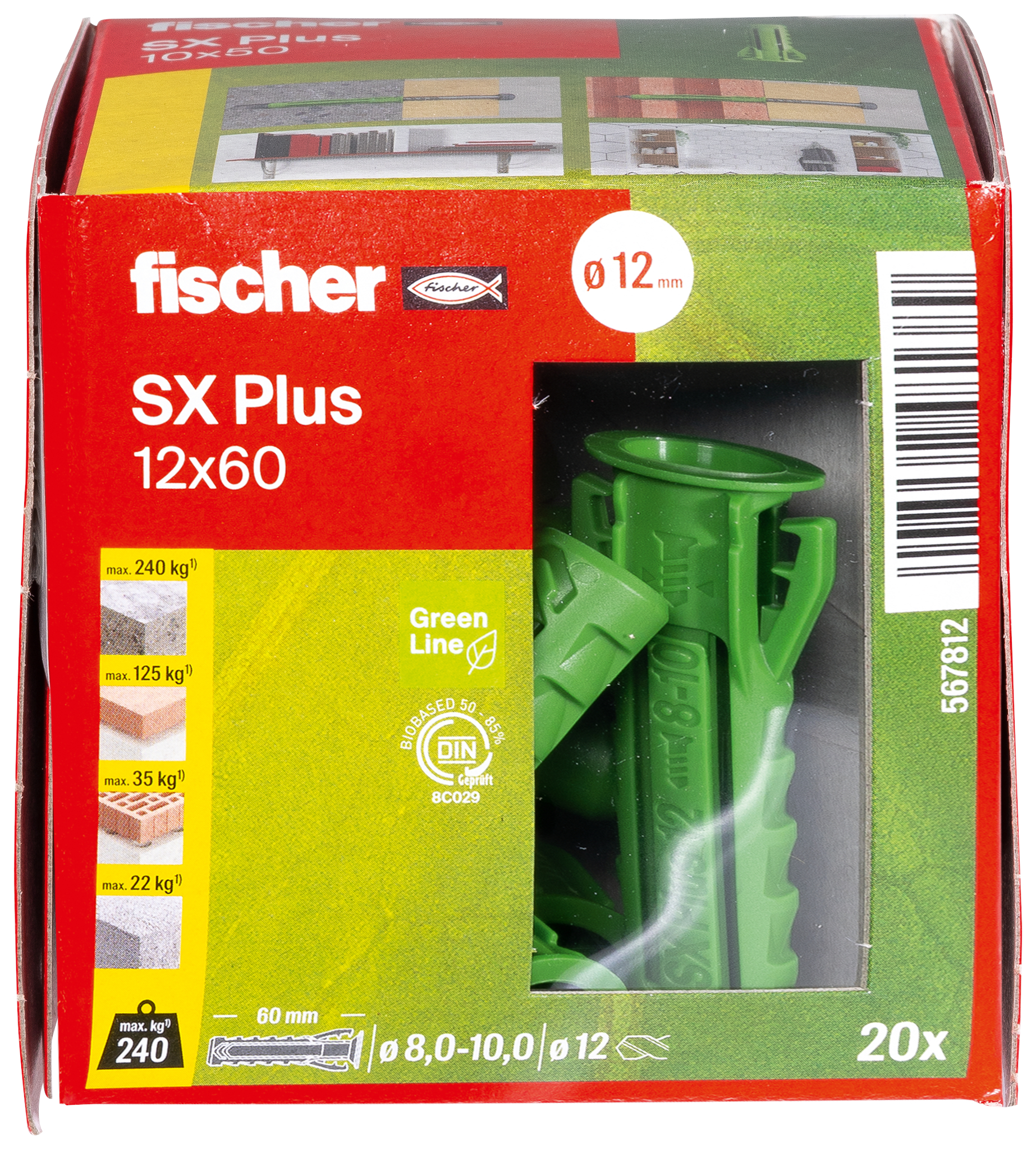 fischer Spreizdübel SX Plus Green 12 x 60