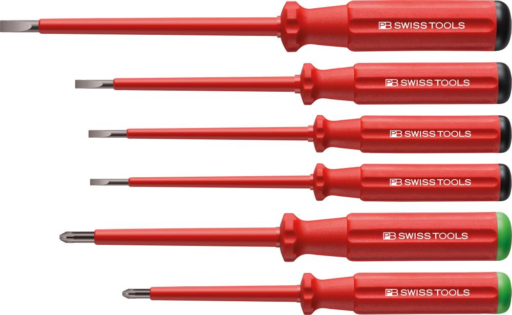 PB Swiss Tools Schraubendreher-Satz VDE 6-teilig Schlitz/PZ im Karton Classic