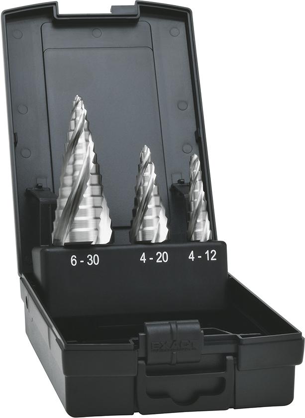 Exact Stufenbohrer HSS Set 4-fach Spiralnute 4-30 mm