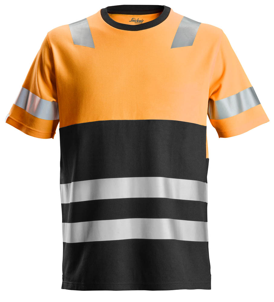 Snickers 2534 AllroundWork High-Vis T-Shirt signalorange-schwarz