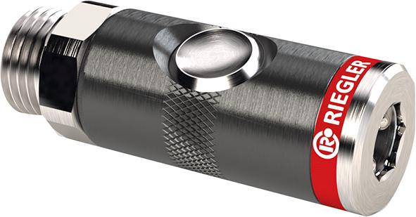 Riegler Sicherheitskupplung mit Druckknopf drehbar NW 7,4mm AG G3/8"
