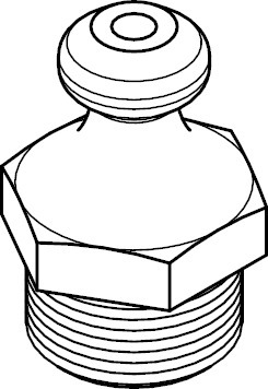 DIN71412 Stahl Form A galvanisch verzinkt AR 1/4 SW14 Kegelschmiernippel gerade/axial