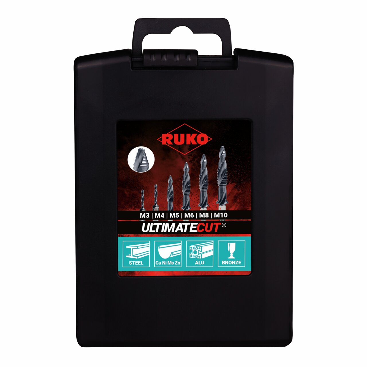 Ruko ULTIMATECUT Kombi-Maschinengewindebohrer-Bit Satz HSS - 7 tlg.