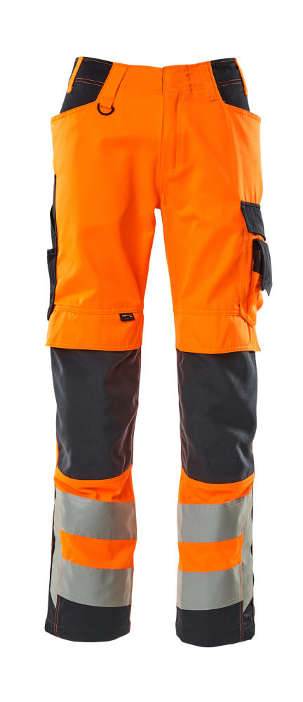 MASCOT SAFE SUPREME Hose mit Knietaschen hi-vis orange/schwarzblau 49 kurz