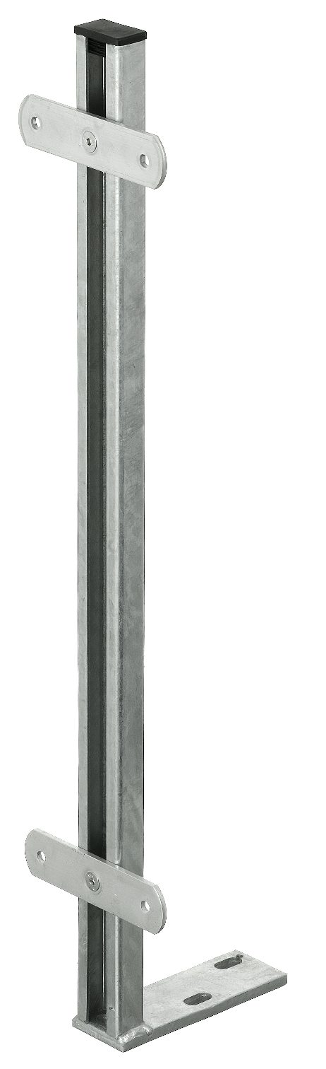 Geländerstützen GSP, C-Profil zum Aufdübeln, Höhe 1000 mm, incl. zwei Alu-Durchgangslaschen und einer Kunststoffkappe, f