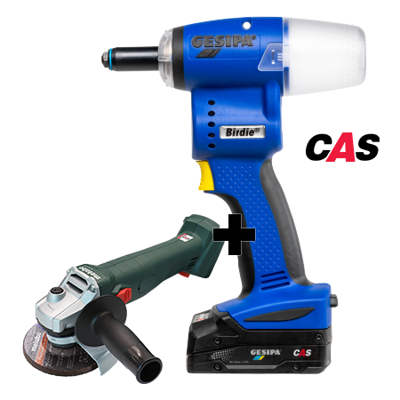 Gesipa Akku Blindnietgerät BIRDIE CAS 2 x 2,0 Ah+Ladegerät+L-BOXX