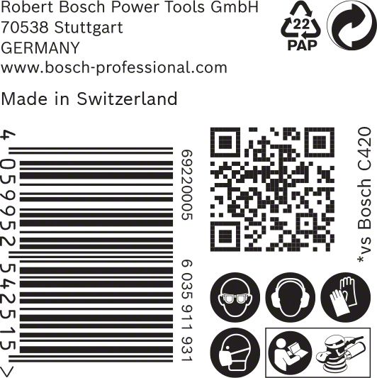 Bosch EXPERT Schleifblatt K180 125,0mm (50 Stk.)