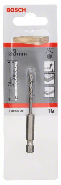 Bosch Holzspiralbohrer HSS 3,0mm