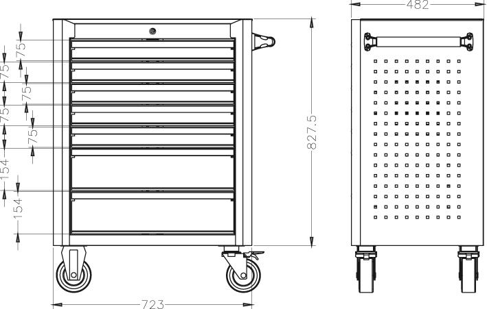 Forum Werkstattwagen 2020 69-teilig 730x480x1000mm