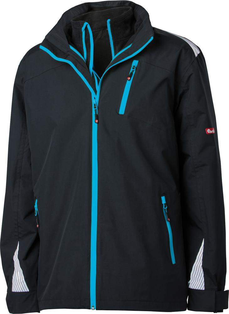 Fortis 3-in-1 Jacke 24, schwarz/türkis,Gr.2XL