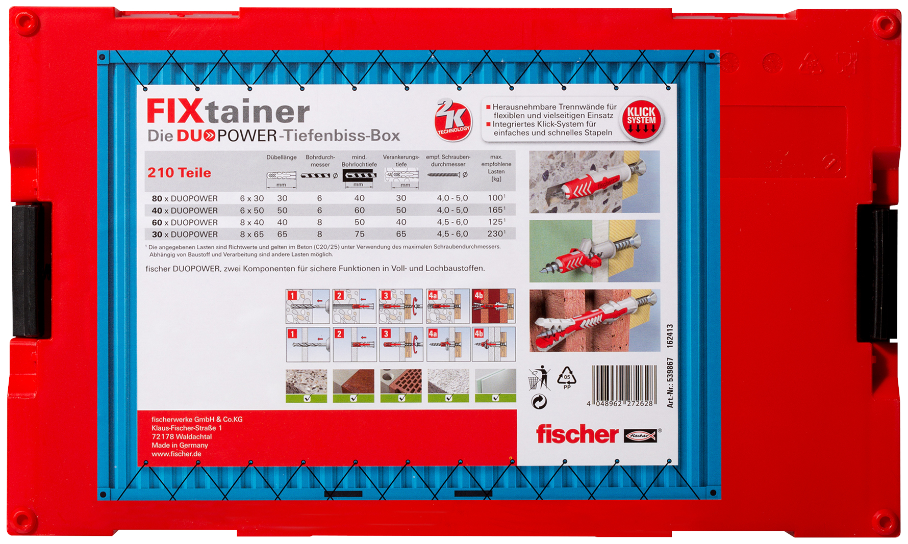 fischer FixTainer - DuoPower kurz/lang (210 Teile)