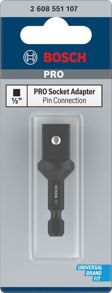 Bosch PRO Socket Adapter mit Stiftverbindung, 1/2", 50 mm