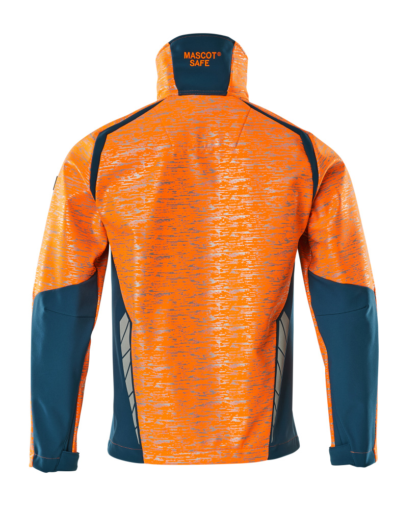 MASCOT ACCELERATE SAFE Softshell Jacke hi-vis orange/dunkelpetroleum S