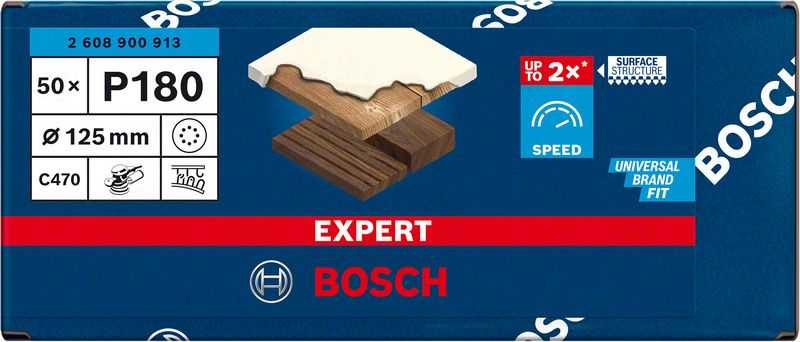 Bosch EXPERT Schleifblatt K180 125,0mm (50 Stk.)