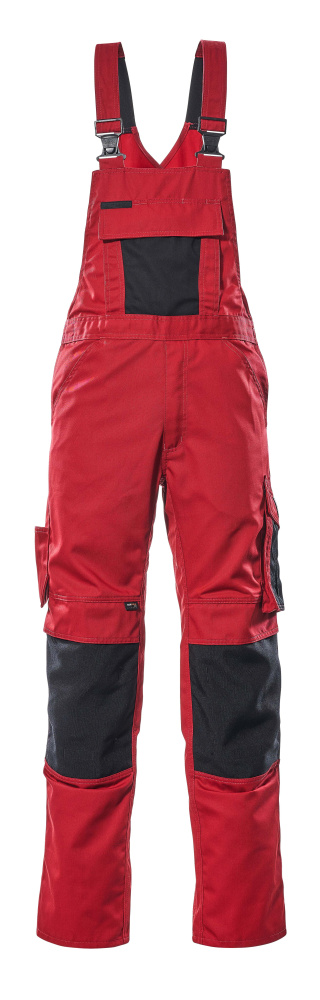 MASCOT Augsburg UNIQUE Latzhose mit Knietaschen rot/schwarz 68