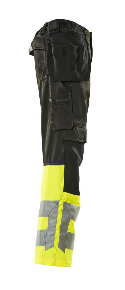 MASCOT SAFE SUPREME Hose mit Hängetaschen schwarz/hi-vis gelb 48