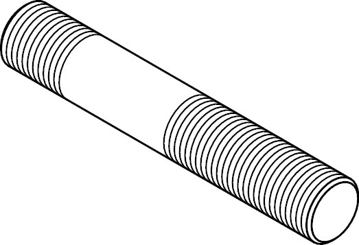 DIN939 Stahl 8.8 galvanisch verzinkt M 24x120 Stiftschraube Einschraubede ca. 1,25d