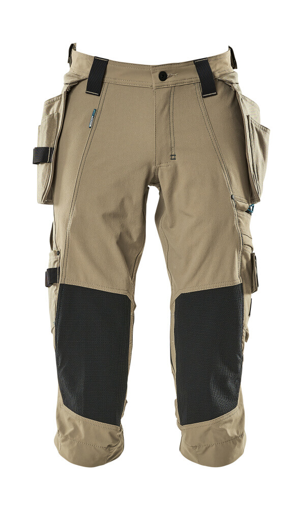 MASCOT ADVANCED Dreiviertel-Hose mit Hängetaschen hellkhaki 66