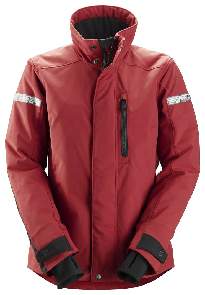 Snickers 1107 AllroundWork Damen 37.5® isolierte Arbeitsjacke rot-schwarz