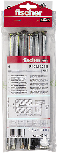fischer Fensterrahmendübel F 10 M 202 B Beutel