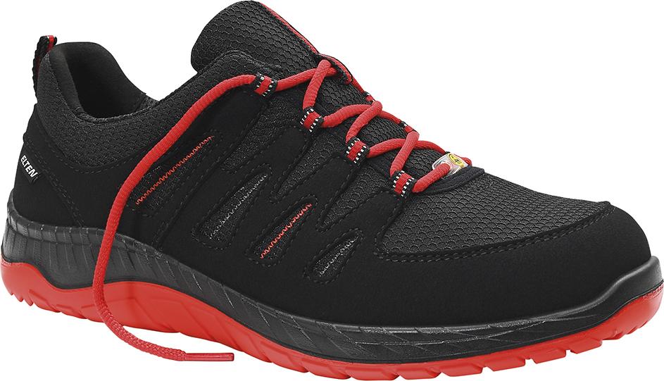 ELTEN SIcherheitshalbschuh MADDOX black- red Low, ESD, S3, Gr. 40