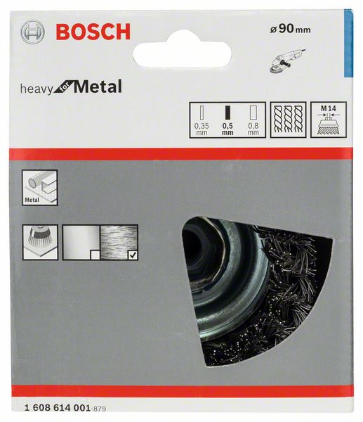Bosch Topfbürste Heavy for Metal 90x0,5 mm gezopft