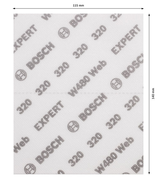 Bosch EXPERT W480 Web 1/4 Handschleifblatt, 115 x 140 mm, G320