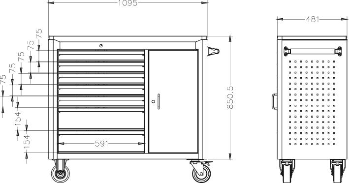 Forum Werkstattwagen 2020 69-teilig 1100x480x1000mm