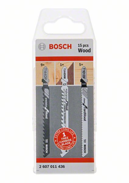Bosch Stichsägeblatt Set für Holz 15-tlg