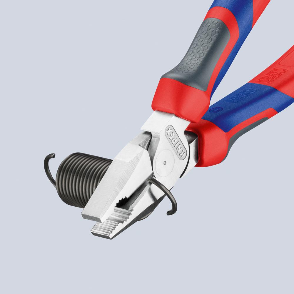 Knipex Kraft-Kombinationszange verchromt mit Mehrkomponenten-Griffen 180mm