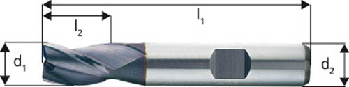 FORUM Drei-Schneiden-Fräser D327K TiAlN 3,0mm