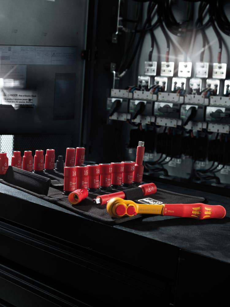 Wera 8100 SB VDE 1 Zyklop Knarrensatz isoliert Umschalthebel 3/8"-Antrieb metrisch 17-teilig