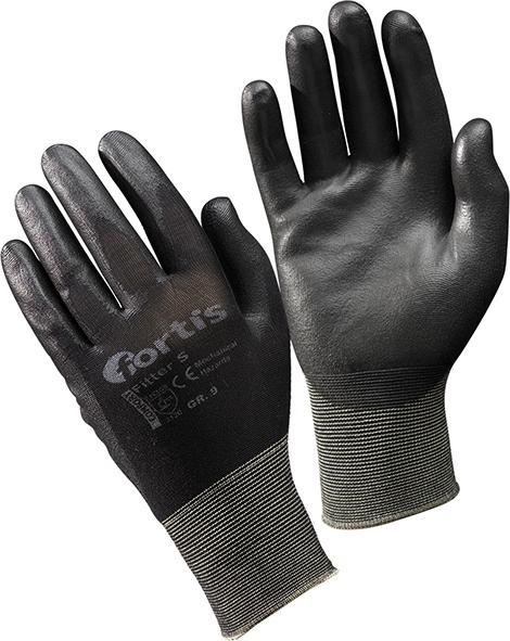 Fortis Handschuh Fitter S PU/Polyamid schwarz Gr.10