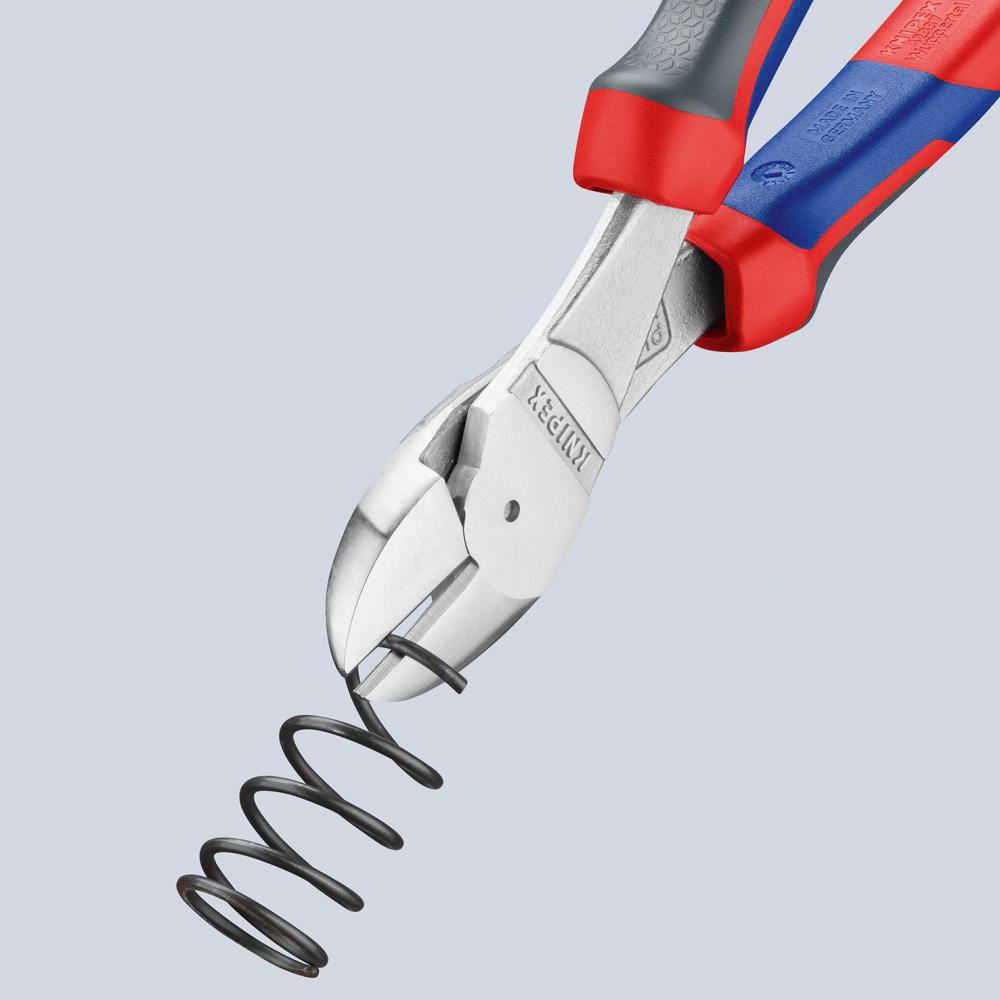 Knipex Kraft-Seitenschneider verchromt mit Mehrkomponenten-Griffen 180mm