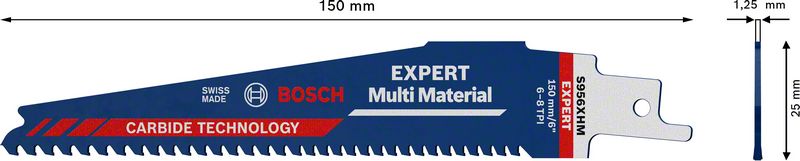 Bosch Säbelsägeblatt EXPERT MultiMaterial S956 XHM 150mm