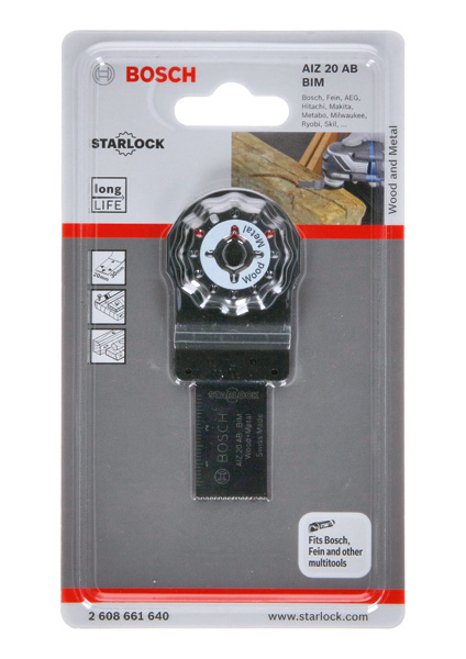 Bosch BIM Tauchsägeblatt AIZ 20 AB, Wood and Metal, 30 x 20 mm, 1er-Pack