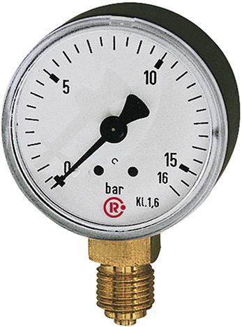 Riegler Manmeter stehend 63mm 0-10bar G1/4"