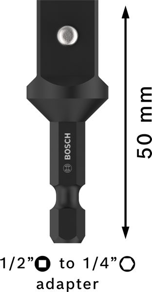 Bosch PRO Socket Adapter mit Stiftverbindung, 1/2", 50 mm