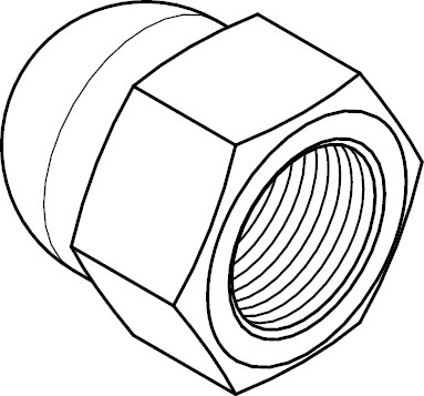 DIN1587 Kunststoff Polyamid PA M 16 Sechskant-Hutmuttern hohe Form