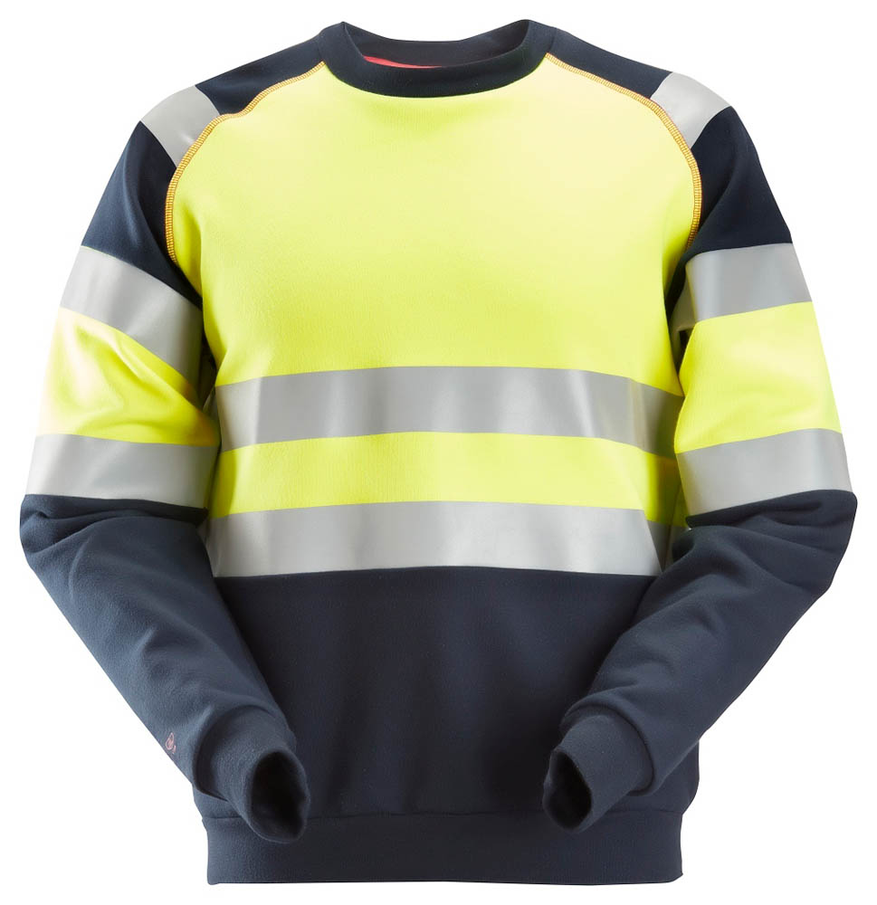 Snickers 2869 ProtecWork High-Vis Sweatshirt, Kl. 1 blau/hi-vis gelb